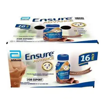 Sam's Club Ensure advance abbott sabor chocolate 16 pzas de 237 ml oferta