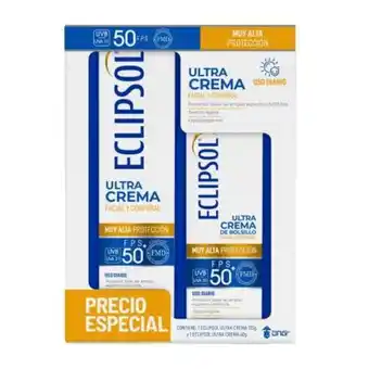 Protector solar eclipsol fps 50+ ultra crema de 125 g + 60 g