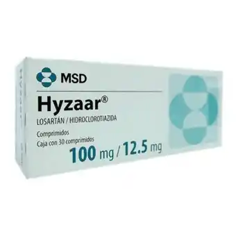Hyzaar 100 mg/ 12.5 mg con 30 comprimidos