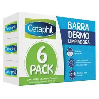 Jabón cetaphil dermolimpiador para cara y cuerpo 6 pzas de 127 g