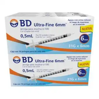 Sam's Club Jeringa para insulina bd ultra-fine 0.5 ml 31 g x 6 mm 40 pzas oferta