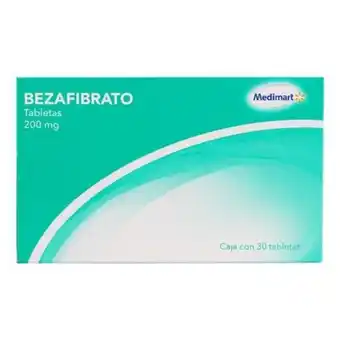 Bezafibrato medimart 200 mg 30 tabletas