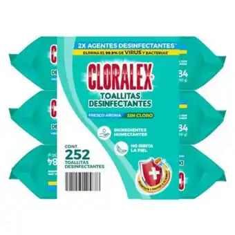 Sam's Club Toallitas desinfectantes cloralex 3 paquetes con 84 pzas c/u oferta