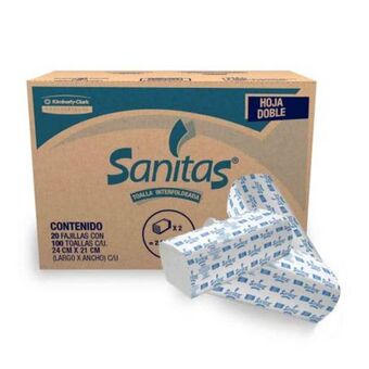 Sam's Club Toallas interdobladas kimberly-clark sanitas 20 fajillas con 100 pzas c/u oferta