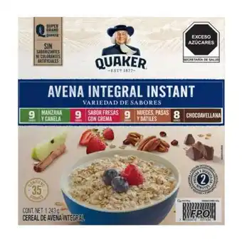 Sam's Club Cereal de avena quaker instant variedad de sabores 1243 g oferta