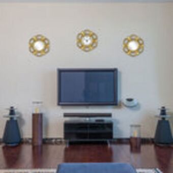 Set de 2 espejos y 1 reloj de pared inkanto