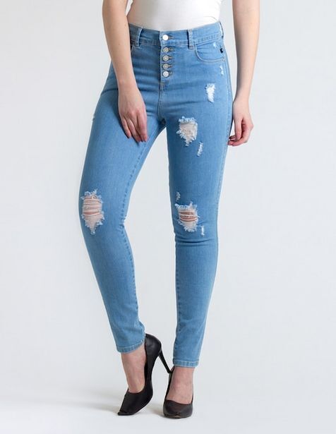 Jeans skinny oh pomp! lavado desgastado corte cintura alta para mujer  oferta en Guess