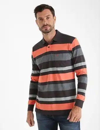 Playera tipo polo yale estampado a rayas para hombre