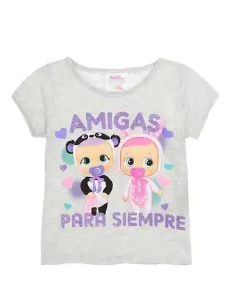 Playera bebés llorones estampado gráfico manga corta para niña