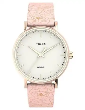 Reloj timex fairfield extensible de piel con logotipo para dama