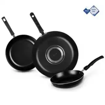 3 pack de sartenes vasconia 360° vasconia básicos de 3 piezas de aluminio color negro con teflon™ classic easy clean
