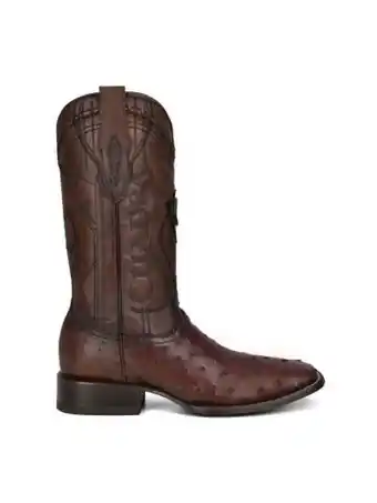 Bota pro rodeo en piel genuina de avestruz.