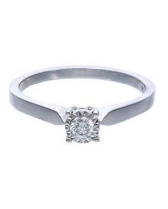 Joyerías Bizzarro Solitario de oro blanco 14k con 15 puntos de diamante oferta