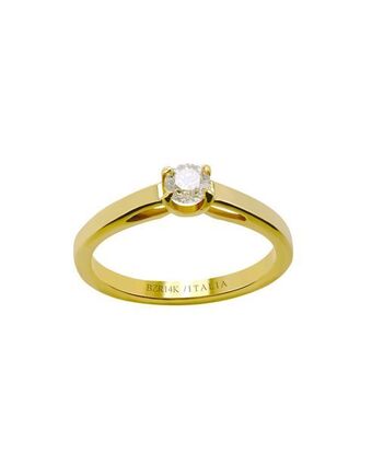 Joyerías Bizzarro Anillo de compromiso solitario de oro amarillo con un diamante de 35 puntos. oferta