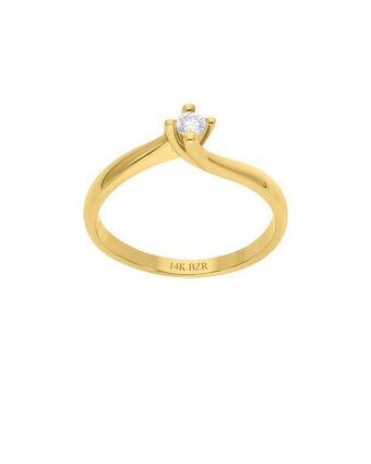 Joyerías Bizzarro Anillo de compromiso solitario de oro amarillo 14k con 10 puntos de diamante oferta