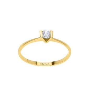Joyerías Bizzarro Anillo de compromiso solitario de oro amarillo de 14k diamante 18 puntos oferta