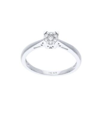 Joyerías Bizzarro Solitario de oro blanco 14k con 13 puntos de diamante oferta