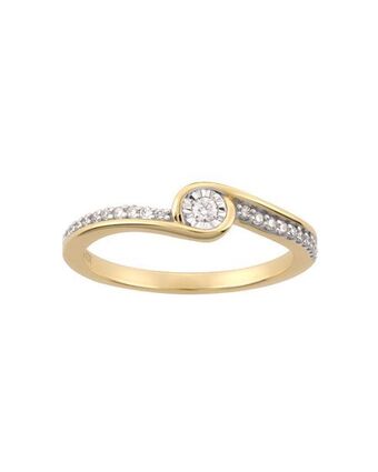 Joyerías Bizzarro Anillo de oro amarillo platinado con 15 pts de diamante oferta