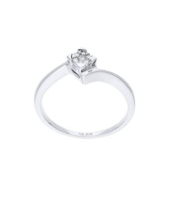 Joyerías Bizzarro Anillo de oro blanco 14k con 7pts de diamante oferta