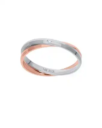 Argolla oro blanco y rosa 14k con zirconia