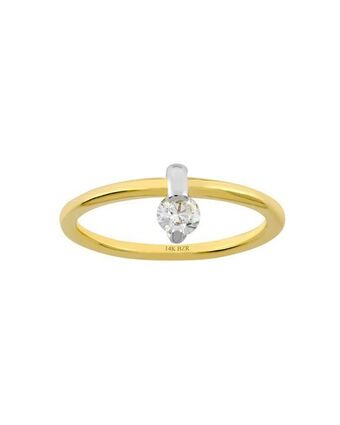 Joyerías Bizzarro Anillo de compromiso solitario de oro amarillo con diamante 25 puntos oferta