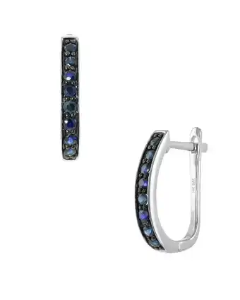 Aretes de oro blanco con 42pt de zafiro