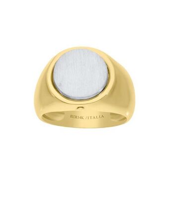 Joyerías Bizzarro Anillo de oro amarillo y blanco 14k para caballero oferta