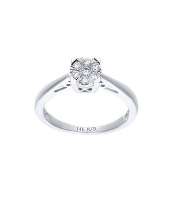 Joyerías Bizzarro Anillo de oro blanco 14k con 25pts de diamante oferta
