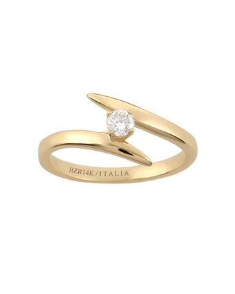 Joyerías Bizzarro Anillo de compromiso solitario de oro amarillo con un diamante de 15 puntos oferta