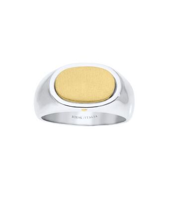 Joyerías Bizzarro Anillo de oro amarillo y blanco 14k para caballero oferta