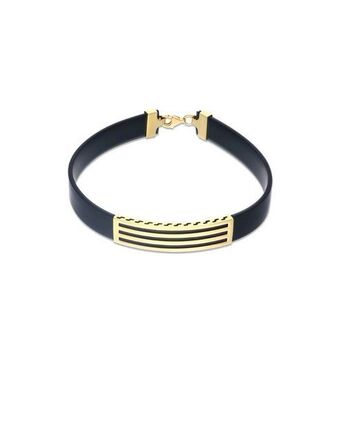 Joyerías Bizzarro Pulsera de oro amarillo 14k con caucho para caballero oferta