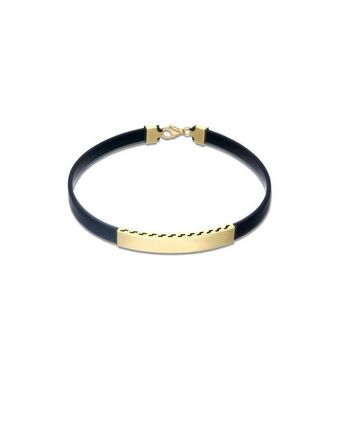 Joyerías Bizzarro Pulsera de oro amarillo 14k con caucho para caballero oferta