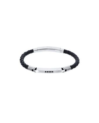 Joyerías Bizzarro Pulsera de acero y piel para caballero oferta