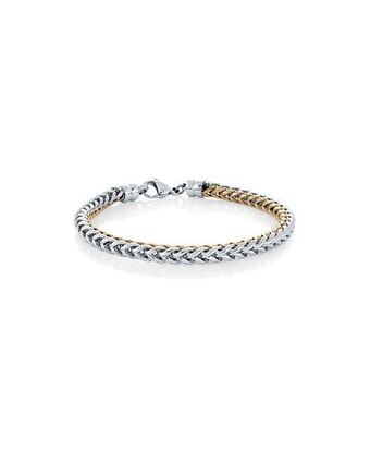 Joyerías Bizzarro Pulsera de acero en color amarillo y blanco para caballero oferta