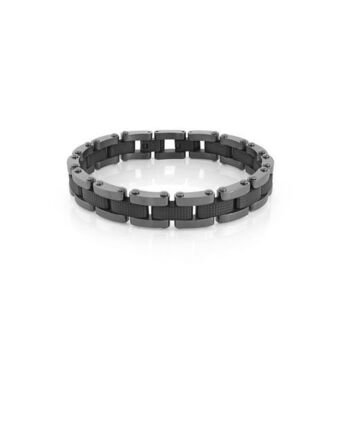 Joyerías Bizzarro Pulsera de acero en color negro con uniones para caballero oferta