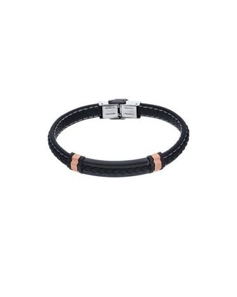 Joyerías Bizzarro Pulsera de acero y piel para caballero oferta