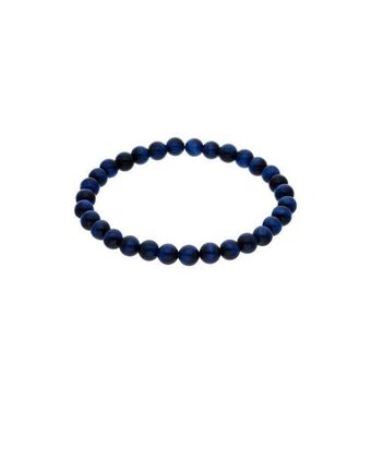 Joyerías Bizzarro Pulsera con aplicaciones de acero para caballero con piedra de ojo de tigre azul oferta