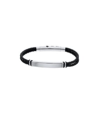 Joyerías Bizzarro Pulsera de acero y piel para caballero oferta