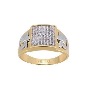 Joyerías Bizzarro Anillo de oro bicolor para caballero oferta