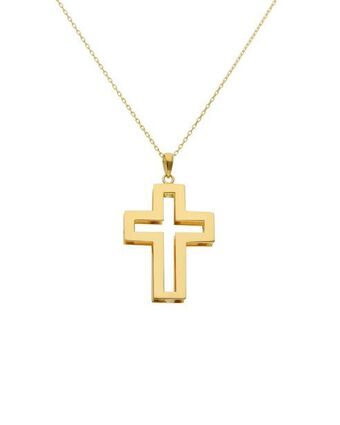 Joyerías Bizzarro Dije de cruz de oro amarillo 14k con cadena oferta