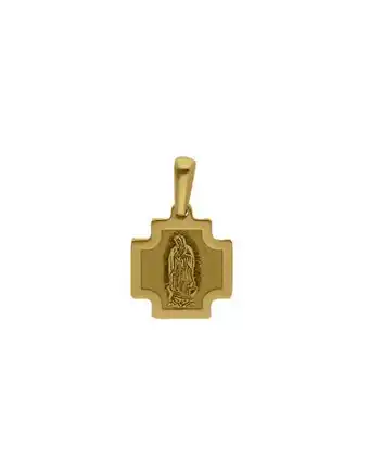 Joyerías Bizzarro Crucifijo de oro amarillo 14k con imagen de virgen oferta