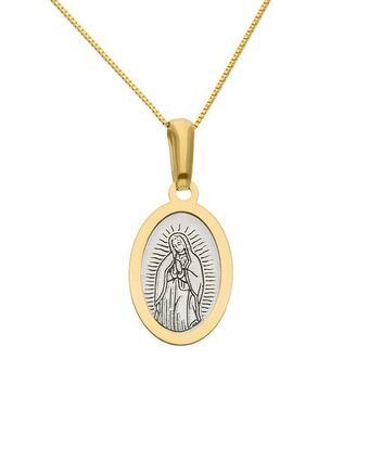 Joyerías Bizzarro Medalla oro 14k amarillo y blanco virgen de guadalupe oferta