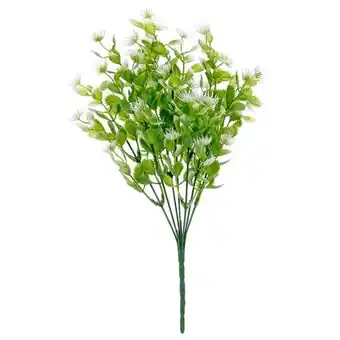 Ramo follaje con flores x7 32cm 1pz