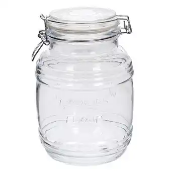 Frasco de vidrio con tapa clip metálico (aprox 1.8l) 20x13cm 1pz