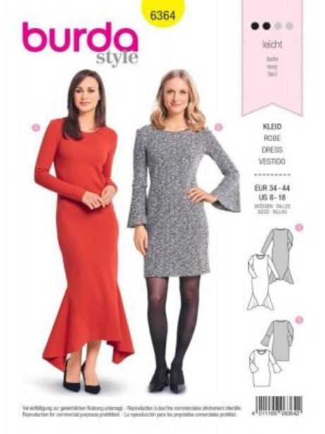 Modatelas Patrón burda para confección de vestido 6364 oferta