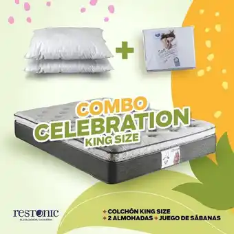 Spring air colchón celebration king size + 2 almohadas + 1 juego de sábanas