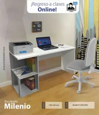 Escritorio milenio blanco c/gris
