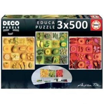 Rompecabezas 3 x 500 exotic fruits flowers
