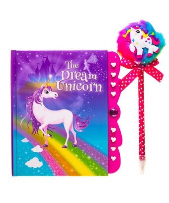 Set de diario + pluma con pompom "the dream unicorn"