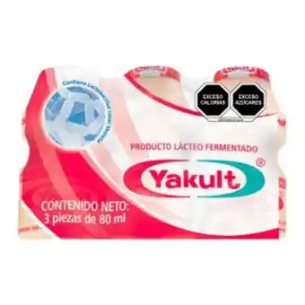 Producto lácteo fermentado yakult 3 pzas